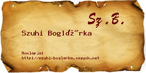 Szuhi Boglárka névjegykártya